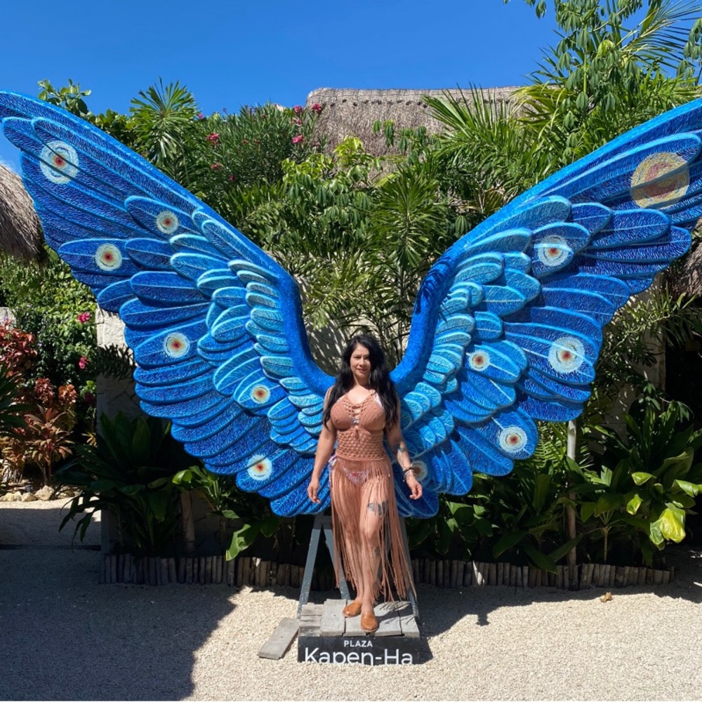 2 piece rose gold crochet bikini cover up
